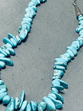 Beautiful Vintage Native American Navajo Kingman Turquoise Sterling Silv Er Necklace-Nativo Arts