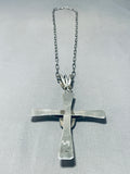 Important Vintage Native American Navajo Ben Begaye (d) Turquoise Cross Sterling Silver Necklace-Nativo Arts