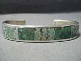 Excellent Vintage Native American Zuni Cripple Creek Turquoise Sterling Silver Bracelet Old-Nativo Arts