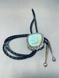 Rare Vintage Native American Navajo #8 Turquoise Sterling Silver Bolo Tie-Nativo Arts