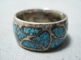 Marvelous Vintage Navajo Turquoise Sterling Silver Ring Native American Old-Nativo Arts