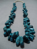 Museum Vintage Native American Navajo Teardrop Turquoise Sterling Silver Necklace Old-Nativo Arts