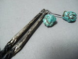 Chunky Dunky Green Spiderweb Turquoise Vintage Native American Navajo Sterling Silver Bolo Tie-Nativo Arts