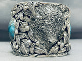 259 Grams Heavy Mens Native American Turquoise Sterling Silver Bracelet-Nativo Arts