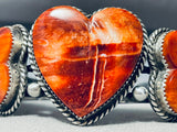 Native American Remarkable Heart Of Shell Sterling Silver Bracelet-Nativo Arts