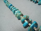 Striking Vintage Native American Navajo Kingman Royston Turquoise Heishi Necklace-Nativo Arts