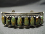 Rare Domed Royston Turquoise Vintage Native American Navajo Sterling Silver Bracelet-Nativo Arts