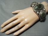 100+ Gram Navajo Green Turquoise Sterling Silver Bracelet Native American-Nativo Arts