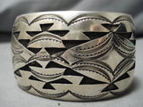 Exquisite Vintage Native American Navajo Rug Design Sterling Silver Bracelet Cuff-Nativo Arts