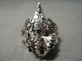 Detailed!! Important Navajo Toad Sterling Silver Native American Ring-Nativo Arts