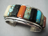 Heavy Thick Vintage Native American Navajo Royston Turquoise Sterling Silver Bracelet Old-Nativo Arts