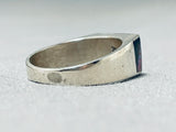 Intense Outer Space Inlay Native American Navajo Opal Sterling Silver Planet Ring-Nativo Arts