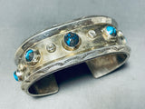 Bisbee Dream Turquoise Vintage Native American Navajo Sterling Silver Bracelet-Nativo Arts