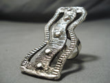 One Of The Most Unique Native American Navajo Sterling Silver Huge Ring!-Nativo Arts