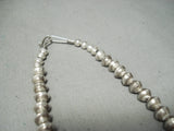 One Of The Biggest Ever Vintage Native American Navajo Sterling Silver Bead Necklace-Nativo Arts