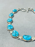 Fabulous Vintage Native American Navajo Morenci Turquoise Sterling Silver Bracelet-Nativo Arts