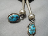 Huge Detailed Military Turquoise Sterling Silver Vintage Native American Navajo Bolo Tie-Nativo Arts