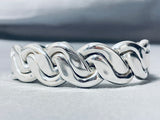 The Most Unique Vintage Native American Navajo Heavy Wire Sterling Silver Bracelet-Nativo Arts