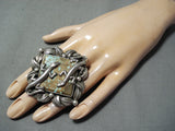 Big Lizard #8 Turquoise Sterling Silver Native American Ring-Nativo Arts