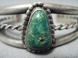 Sweet Vintage Native American Navajo Cerrillos Turquoise Sterling Silver Children's Bracelet Old-Nativo Arts