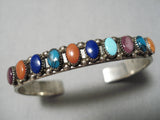 Very Rare Early Vintage Native American Zuni Harlan Coonsis Turquoise Sterling Silver Bracelet-Nativo Arts
