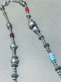 One Of The Most Unique Turquoise Ball Spiny Oyster Sterling Silver Necklace-Nativo Arts