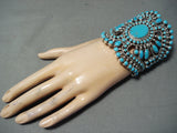 One Of The Best Native American Navajo Turquois Esterling Silver Bracelet-Nativo Arts