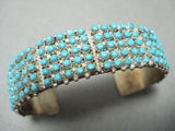 One Of Most Intricate Vintage Native American Zuni Snake Eyes Turquoise Sterling Silver Bracelet-Nativo Arts
