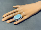 Native American Huge Authentic Tommy Jackson Turquoise Sterling Silver Ring-Nativo Arts