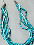 One Of The Most Unique Vintage Native American Navajo Turquoise Sterling Silver Necklace-Nativo Arts
