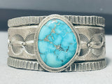 Heavy 100 Gram Vintage Native American Navajo Carico Lake Turquoise Sterling Silver Bracelet-Nativo Arts