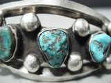 Incredible Vintage Native American Navajo Turquoise Sterling Silver Bracelet Old-Nativo Arts