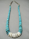 Best Vintage Native American Navajo Bisbee Turquoise Sterling Silver Jacla Necklace Old-Nativo Arts
