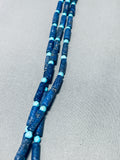 Jaw Dropping Native American Navajo Tubule Lapis Turquoise Sterling Silver Necklace-Nativo Arts