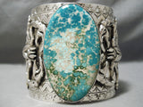 Colossal Scorpion Native American Gilber Turquoise Sterling Silver Bracelet-Nativo Arts