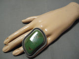 One Of The Biggest Vintage Native American Navajo Sterling Silver Royston Turquoise Ring-Nativo Arts