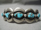 Amazing Vintage Native American Navajo Waving Sterling Silver Turquoise Bracelet Old-Nativo Arts