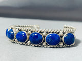 Important Authentic Vintage Native American Navajo Ben Begaye Lapis Sterling Silver Bracelet-Nativo Arts