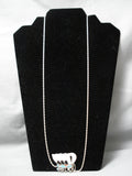 Intricate! Vintage Zuni Native American Turquoise Sterling Silver Wagon Necklace-Nativo Arts