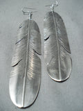 Unbelievable Navajo Sterling Silver Feather Earrings Native American-Nativo Arts