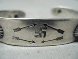 Rare Early Vintage Native American Navajo Whirling Logs Sterling Silver Bracelet-Nativo Arts