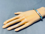 Important Vintage Native American Navajo Turquoise Sterling Silver Bracelet Signed-Nativo Arts