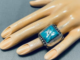 Heavy Mens Vintage Native American Navajo 31 Gram Turquoise Sterling Silver Ring-Nativo Arts