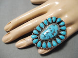 Colossal Important Vintage Native American Navajo Turquoise Sterling Silver Tonya Ring-Nativo Arts