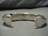 Important Heavy And Thick Vintage Native American Navajo #8 Turquoise Sterling Silver Bracelet-Nativo Arts