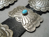 Superior Vintage Native American Navajo Jen Blackgoat Sterling Silver Turquoise Concho Belt-Nativo Arts