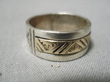 Fantastic Vintage Navajo Sterling Silver & 14k Gold Ring Old Native American-Nativo Arts