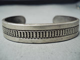 Signed Vintage Navajo Native American Sterling Silver Bracelet Old-Nativo Arts