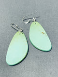 Native American Outstanding Santo Domingo Royston Turquoise Large Slab Earrings-Nativo Arts