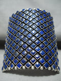 Best Native American Navajo Lapis Rare Huge Sterling Silver Bracelet-Nativo Arts